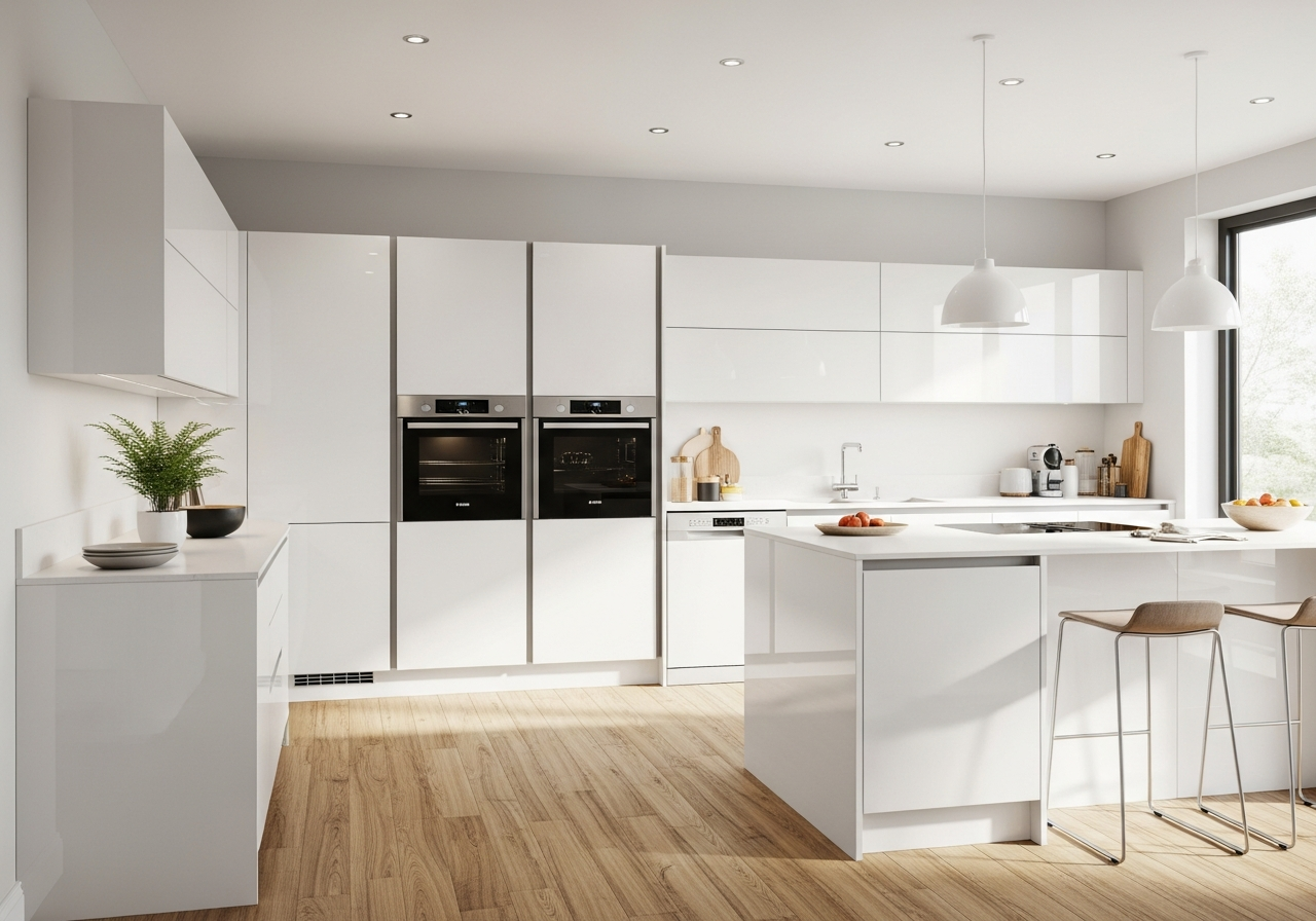 White Modular Kitchen